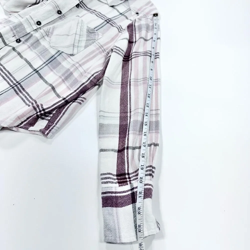 Free People plaid fall colors button down shirt XS